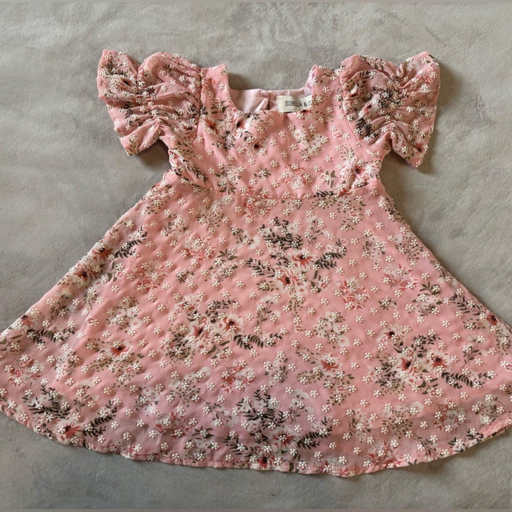 Isobella & Chloe Pink Floral Toddler Dress 24M Easter Spring